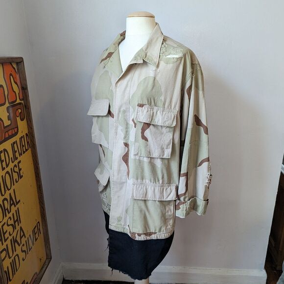 Reworked Painted Camouflage Camo Jacket Size L - Picture 6 of 8